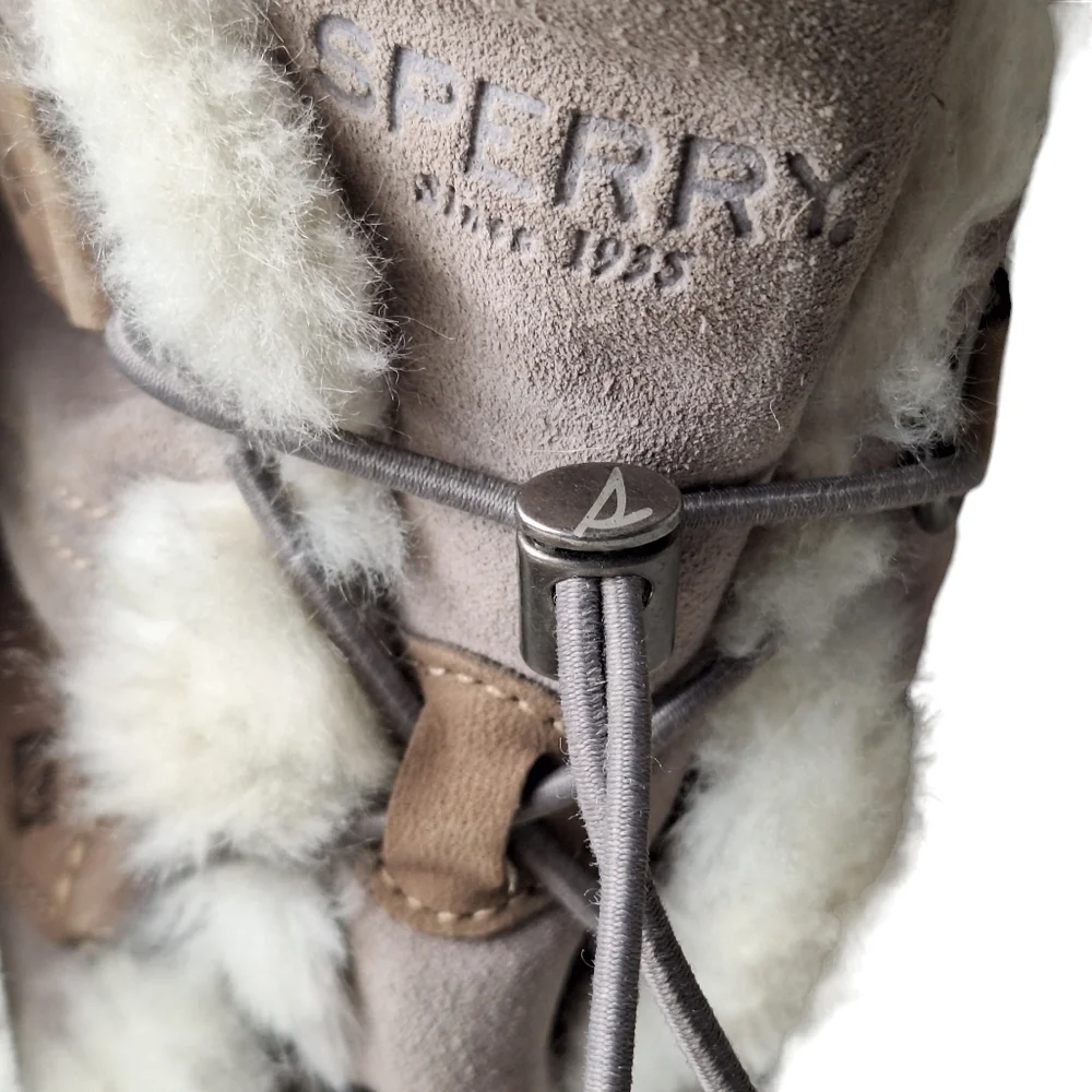 Sperry Women Gray Powder Valley Vibram Thinsulate Faux Fur Lined Winter Boot Sz9